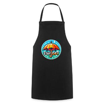 Stay Dry - Umbrella Illustration - Cooking Apron - black - Front - AI Model Male 185 dark (185cm)