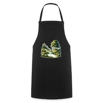 Landscape - Illustration - Cooking Apron - black - Front - AI Model Male 185 dark (185cm)