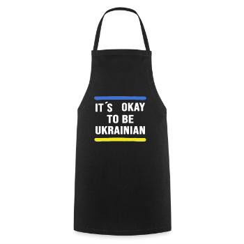 UKRAINE slava ukraini Ukrainian & Ukrainian - Cooking Apron - black - Front - AI Model Male 185 dark (185cm)