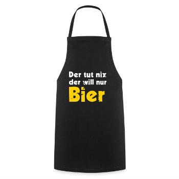 Der tut nix der will nur Bier - Kochschürze - Schwarz - Vorne - AI Model Male 185 dark (185cm)