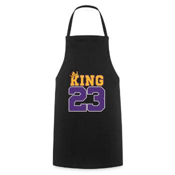 KING - 23 - Cooking Apron - black - Front - AI Model Male 185 dark (185cm)