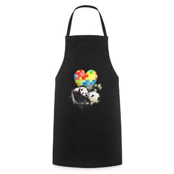 Panda Colorful Autism To Be Different - Cooking Apron - black - Front - AI Model Male 185 dark (185cm)