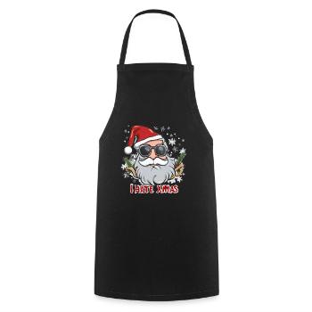 I Hate Christmas Funny Anti Christmas Santa Claus - Cooking Apron - black - Front - AI Model Male 185 dark (185cm)