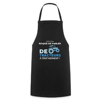 Mon tracteur je l'aime humour tracteur - Tablier de cuisine - noir - Devant - AI Model Male 185 dark (185cm)