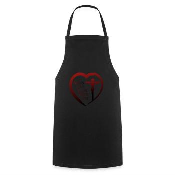 Gods love is the greatest - Cooking Apron - black - Front - AI Model Male 185 dark (185cm)