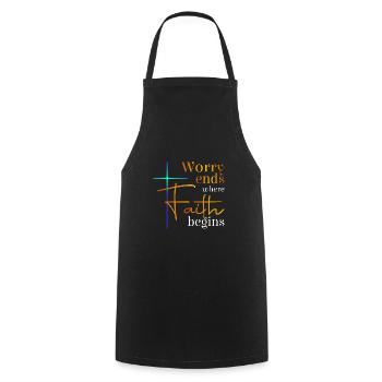 Worry ends - Cooking Apron - black - Front - AI Model Male 185 dark (185cm)