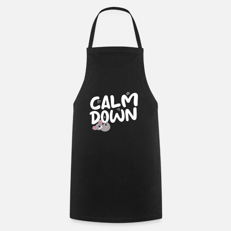 Calm Down - Koala - Kochschürze - Schwarz
