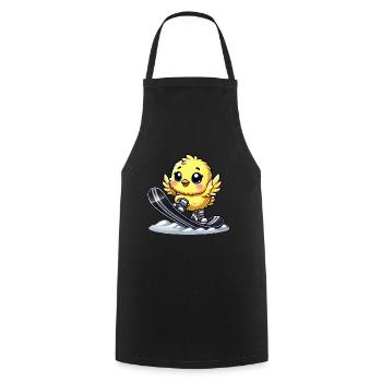 Süßes Huhn Snowboard Cartoon Wintersport - Kochschürze - Schwarz - Vorne - AI Model Male 185 dark (185cm)