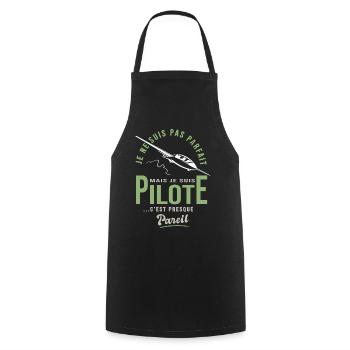 parfait pilote Planeur Cadeau humour avion - Tablier de cuisine - noir - Devant - AI Model Male 185 dark (185cm)
