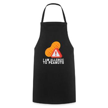 Sensibilisation à l’allergie aux arachides Allergique aux arachides - Tablier de cuisine - noir - Devant - AI Model Male 185 dark (185cm)