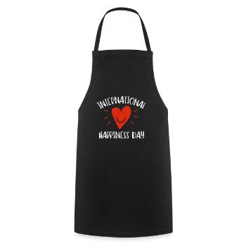 International Day Of Happiness - Cooking Apron - black - Front - AI Model Male 185 dark (185cm)
