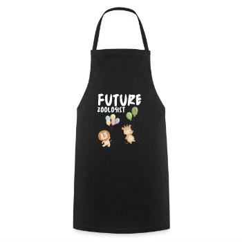 Future Zoologist Birthday Wildlife - Cooking Apron - black - Front - AI Model Male 185 dark (185cm)