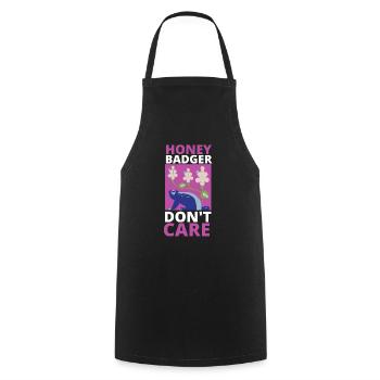 Honey Badger s’en fiche - Tablier de cuisine - noir - Devant - AI Model Male 185 dark (185cm)