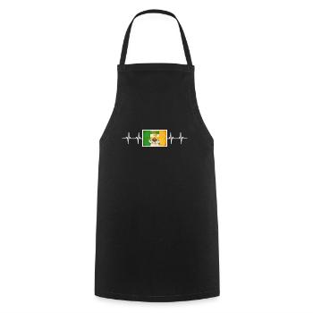 Irish Ireland Offaly Flag - Kochschürze - Schwarz - Vorne - AI Model Male 185 dark (185cm)