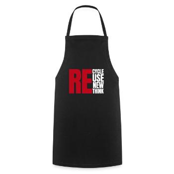 Recycle Reuse Renew Rethink Wind Turbine - Wind - Cooking Apron - black - Front - AI Model Male 185 dark (185cm)
