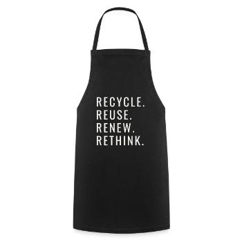 Recycle Reuse Renew Rethink Wind Turbine - Wind - Cooking Apron - black - Front - AI Model Male 185 dark (185cm)