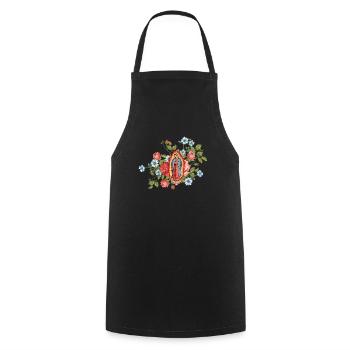 Notre-Dame de Guadalupe Vierge Marie - Tablier de cuisine - noir - Devant - AI Model Male 185 dark (185cm)