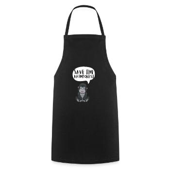 Sauvez la forêt tropicale - Tablier de cuisine - noir - Devant - AI Model Male 185 dark (185cm)