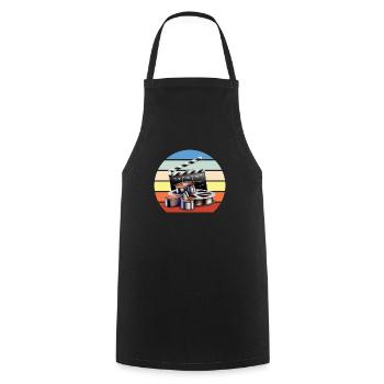 Vintage Film Clapper Director Musical Actor - Cooking Apron - black - Front - AI Model Male 185 dark (185cm)