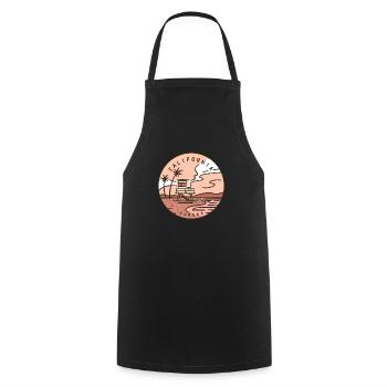 California This Place - Cooking Apron - black - Front - AI Model Male 185 dark (185cm)