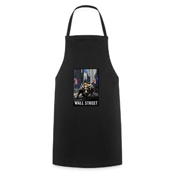 NY Stock Exchange Bull - Cooking Apron - black - Front - AI Model Male 185 dark (185cm)