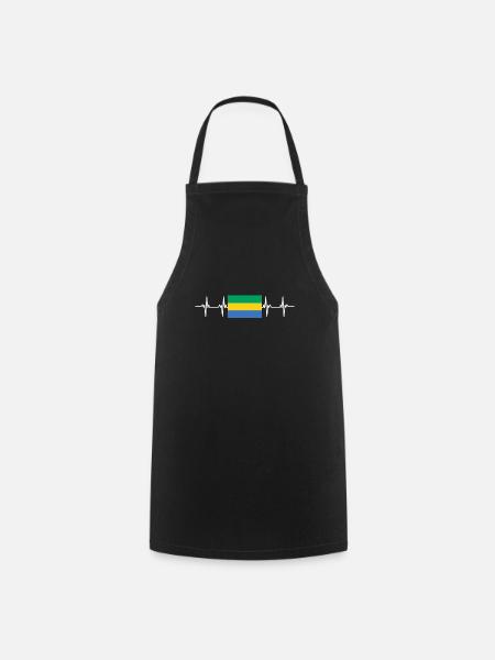 Drapeau africain - Gabon - Tablier de cuisine - noir