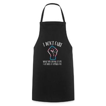 LGBTQ - I don't care what you think about me - Cooking Apron - black - Front - AI Model Male 185 dark (185cm)