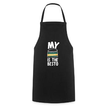 Italian Cuisine - Basil Pesto Is The Besto - Kochschürze - Schwarz - Vorne - AI Model Male 185 dark (185cm)