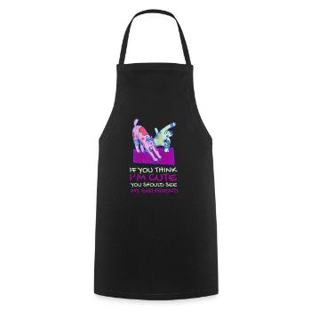 If you think I'm cute, you should see my girlfriend - Cooking Apron - black - Front - AI Model Male 185 dark (185cm)