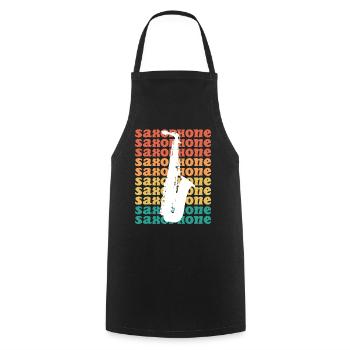 Vintage Musician Saxophonist Saxophone - Cooking Apron - black - Front - AI Model Male 185 dark (185cm)