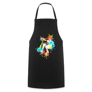 Tie Dye Rider Teenager Roller - Kochschürze - Schwarz - Vorne - AI Model Male 185 dark (185cm)