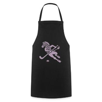 Minimalist Zebra Hockey Silhouette - Cooking Apron - black - Front - AI Model Male 185 dark (185cm)