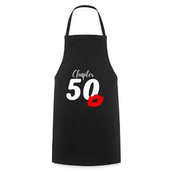 50th birthday - Cooking Apron - black - Front - AI Model Male 185 dark (185cm)