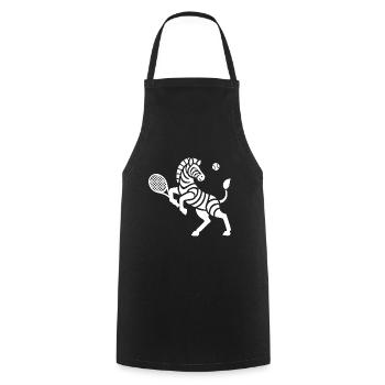 Zebra Tennis Silhouette Minimalistisches Design - Kochschürze - Schwarz - Vorne - AI Model Male 185 dark (185cm)