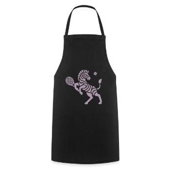 Zebra Tennis Silhouette Minimalistisches Design - Kochschürze - Schwarz - Vorne - AI Model Male 185 dark (185cm)