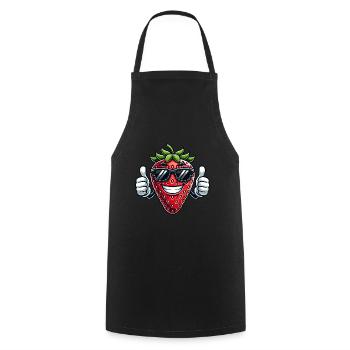 Lunettes de soleil Fruity Strawberry Cool Pouces vers le haut - Tablier de cuisine - noir - Devant - AI Model Male 185 dark (185cm)