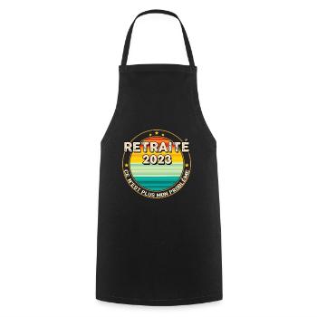 Retraité 2023 Vintage Rétro Cadeau Humour Homme - Tablier de cuisine - noir - Devant - AI Model Male 185 dark (185cm)