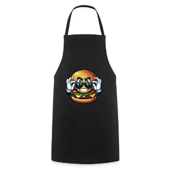Cooler Burger Comic Fast-Food Liebhaber - Kochschürze - Schwarz - Vorne - AI Model Male 185 dark (185cm)