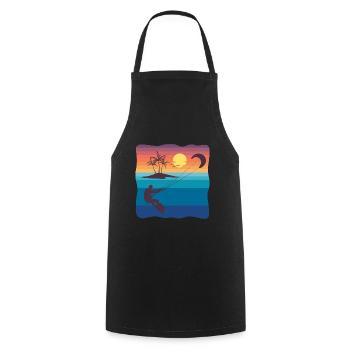 Kiten coucher de soleil - Tablier de cuisine - noir - Devant - AI Model Male 185 dark (185cm)
