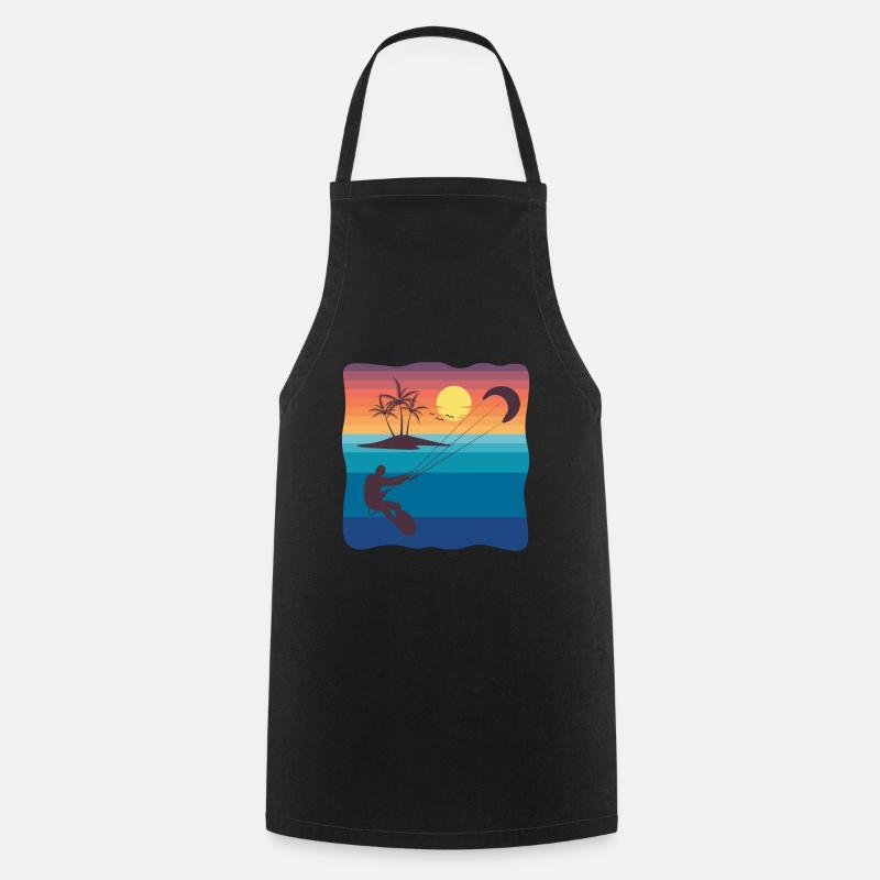 Kiting Sunset - Cooking Apron - black