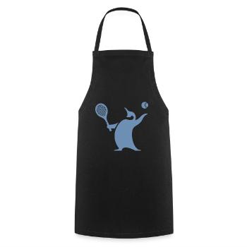 Pinguin Tennisspieler Silhouette Minimalistisch - Kochschürze - Schwarz - Vorne - AI Model Male 185 dark (185cm)