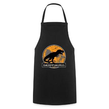 Daddysaurus Dinosaur Father Gift - Tablier de cuisine - noir - Devant - AI Model Male 185 dark (185cm)