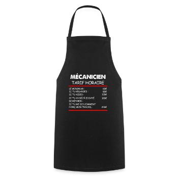 Humour Mécanicien Garage Garagiste - Tablier de cuisine - noir - Devant - AI Model Male 185 dark (185cm)