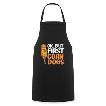 Corn dog - Cooking Apron - black - Front - AI Model Male 185 dark (185cm)