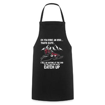 Snowmobiler and Skidoo Design - Cooking Apron - black - Front - AI Model Male 185 dark (185cm)