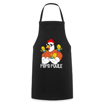 Super Papa Poule ET 3 Poussins - Tablier de cuisine - noir - Devant - AI Model Male 185 dark (185cm)