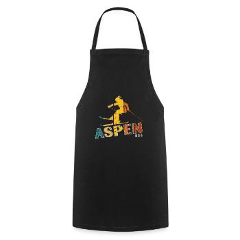 Aspen Snowmass Colorado Ski Resort Rocky Mountains - Cooking Apron - black - Front - AI Model Male 185 dark (185cm)