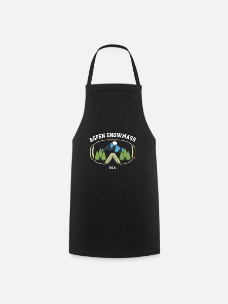 Aspen Snowmass Colorado Ski Resort Rocky Mountains - Cooking Apron - black