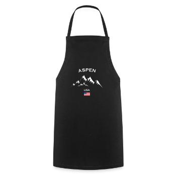 Aspen Snowmass Ski Resort Schweizer Alpen Souvenir - Kochschürze - Schwarz - Vorne - AI Model Male 185 dark (185cm)
