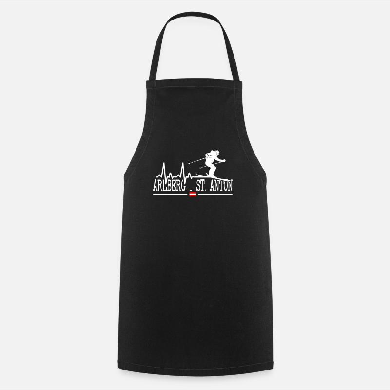 St. Anton Arlberg Ski Resort Austrian Alps - Cooking Apron - black